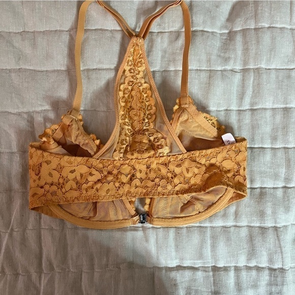 Victorias Secret Body by Victoria Unlined Orange Lace Racerback Bra Size 32DDD - Picture 10 of 13